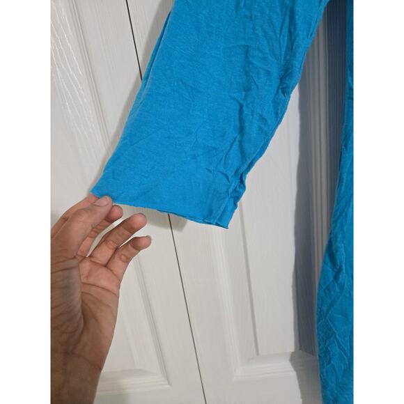 Pleats collection small women's blue dress with 3/4 sleeves - Picture 2 of 7